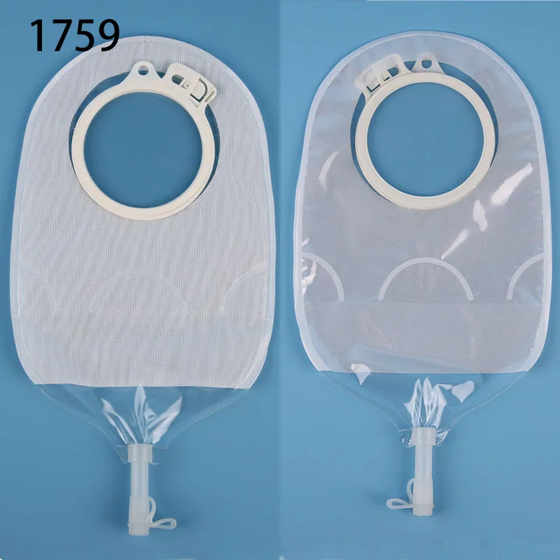 

Urostomy Bags 2 Piece Drainable Pouches System with Flange and Hydrocolloid Barrier Ileostomy Care, Anti-reflow Cut-to-Fit 45mm