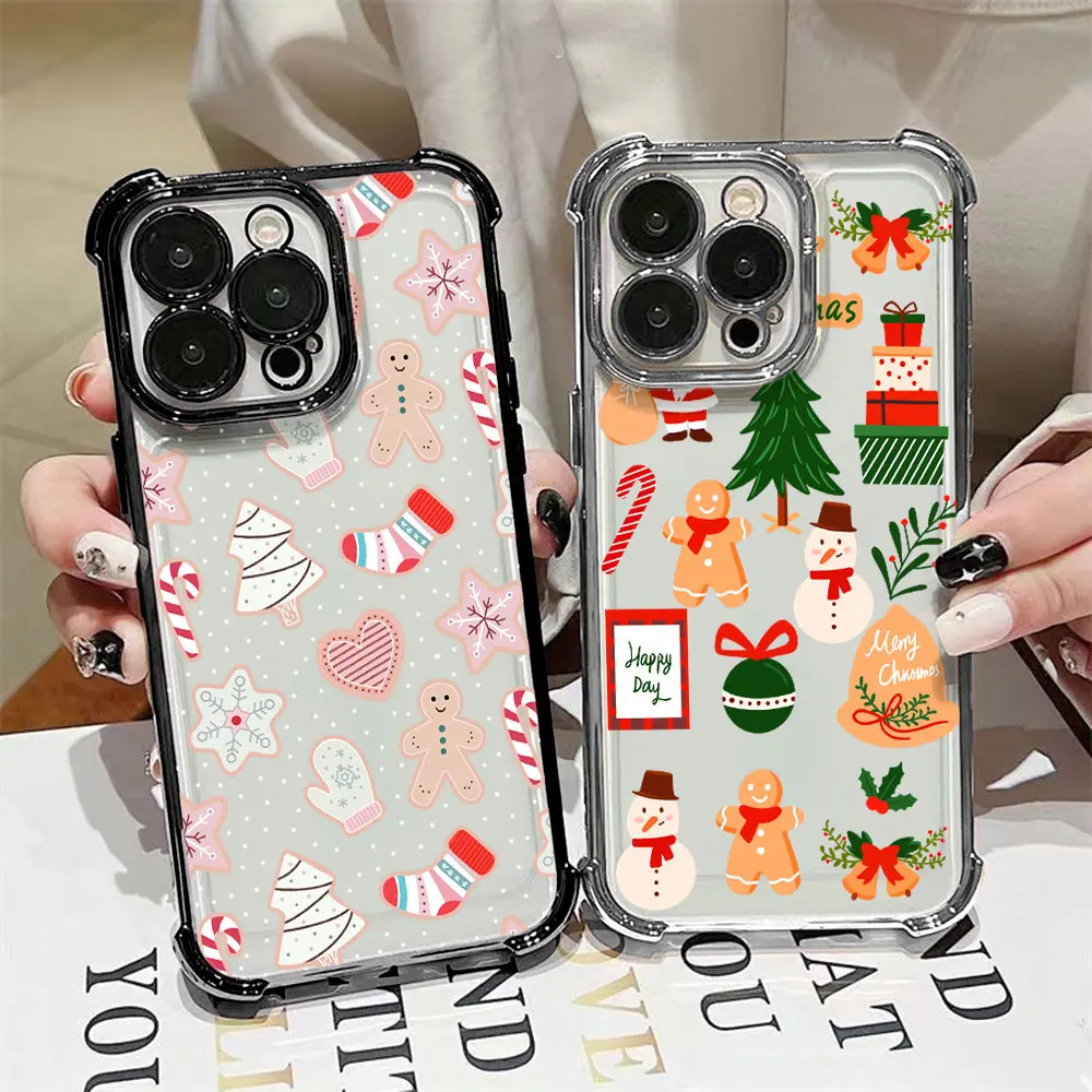 Santa Claus Elk Snowman Christmas Plating Phone Case For Samsung A36 A16 A06 A35 A55 A25 A26 A05s A15 A54 A34 A24 A73 A53 4G 5G