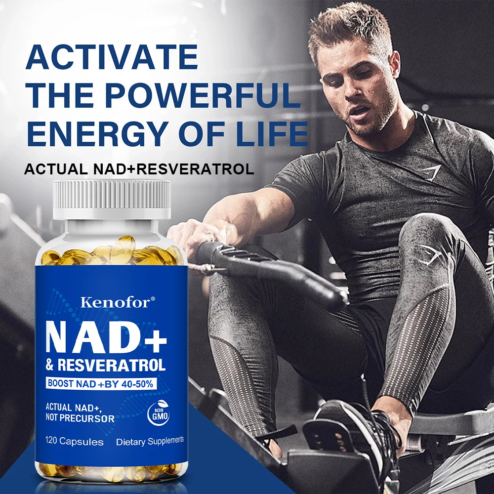 NAD+ & Resveratrol Capsules, Antioxidant for Fights Aging, Cellular Wellness, Metabolism, Steady Energy & Skin Care Support