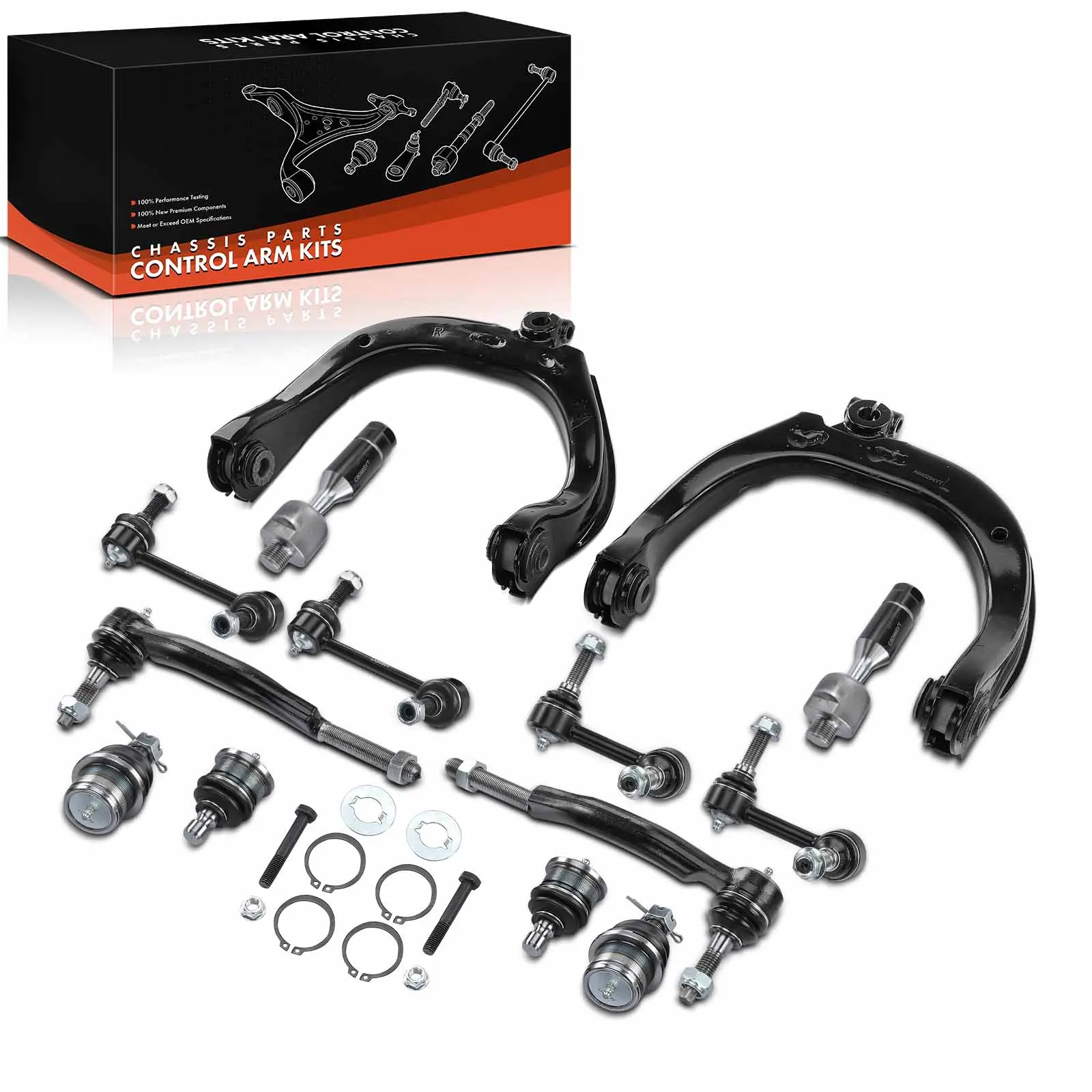 Frankberg – ensemble de bras de commande, 14 pièces, essieu avant, gauche, haut, droit, pour Chevrolet Trail Blazer GMC Envoy 26100288