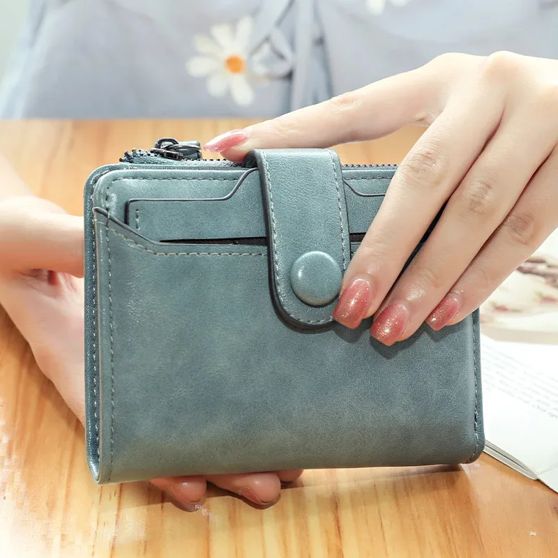 New Women Wallet Hasp Short Purse High Capacity Women Wallets with Removable Card Slots Clutch Wallets for Women