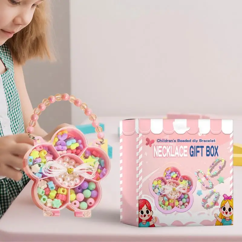 Girls Jewelry Craft Set Colorful Bead Bracelet Making Kit Children Pretend And Dress Up Game Accessories For Kids Children Girls