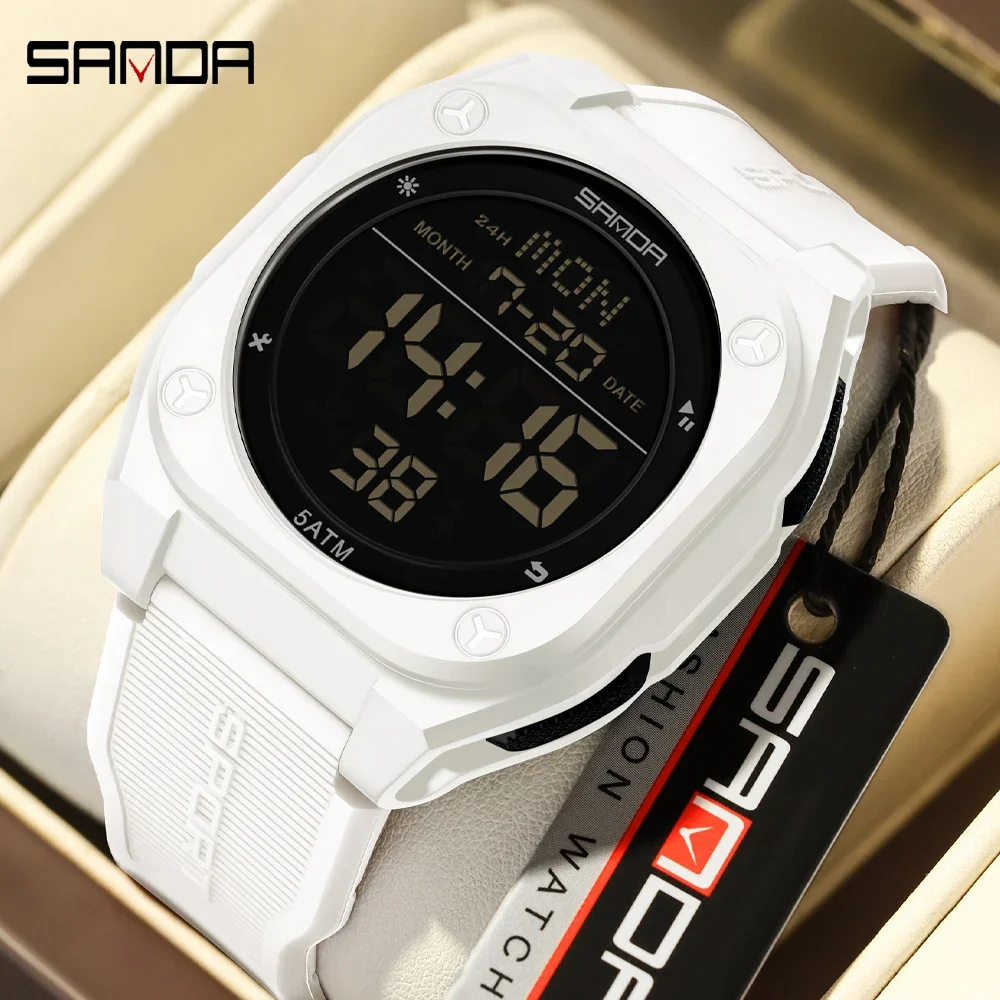 

SANDA мужские часы для спорта на открытом воздухе водостойкий секундомер цифровые мужские электронные часы с будильником военные дата мужские новые наручные часы