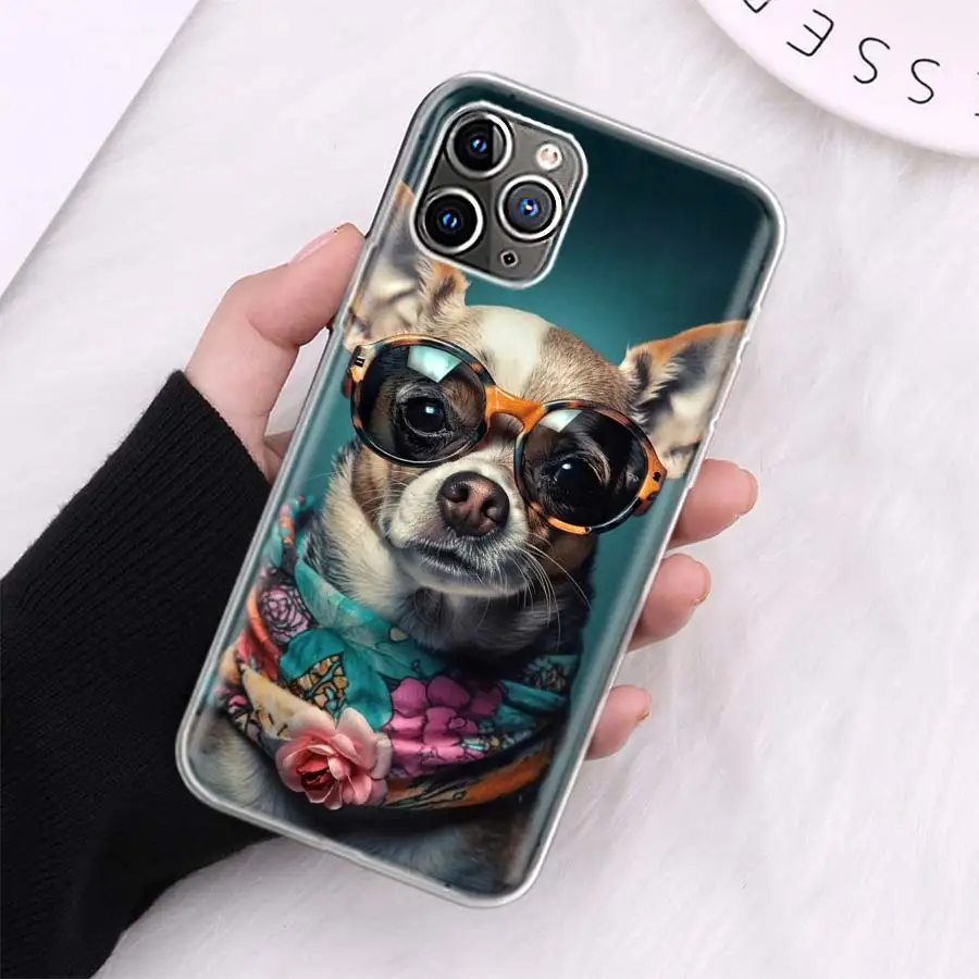 Chihuahua Dog Fashion Phone Case For Apple Iphone 12 Mini 14 13 15 Pro Max 11 X XS XR 16 Plus Cover Shell Coque