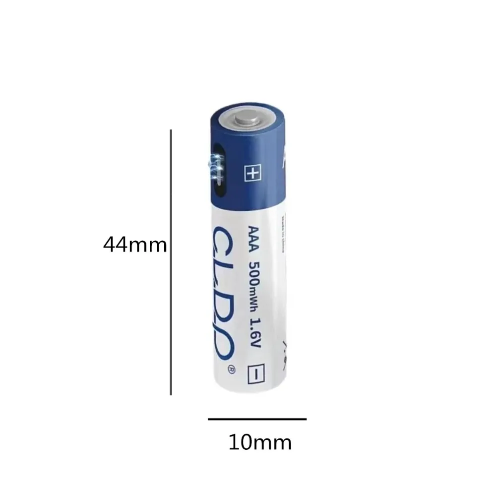 2PCS NI-ZN 1.6V AAA battery 500mWh Type-C USB AAA rechargeable battery is suitable for remote-controlled car model aircraft toys