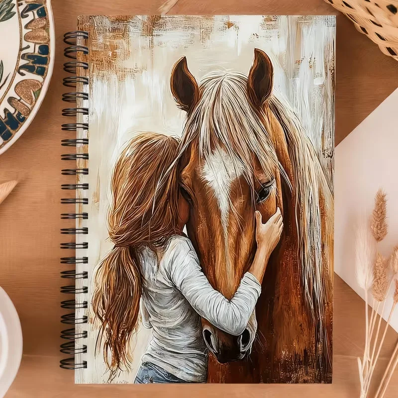 caderno-equestre-a5-para-amantes-de-cavalos-100-paginas-diario-espiral-registro-de-passeios-presente