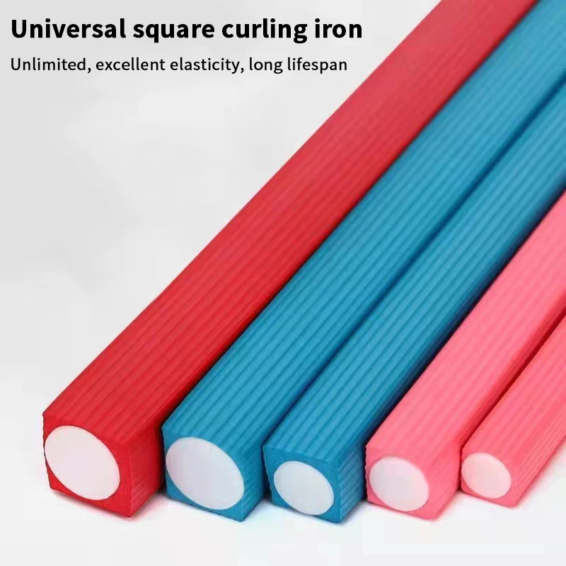 10Pcs Flexible Hair Curling Rod Square Hair Curler Makers Soft Foam Bendy Twist Curls Flexi Rollers Styling Tools DIY No Heat