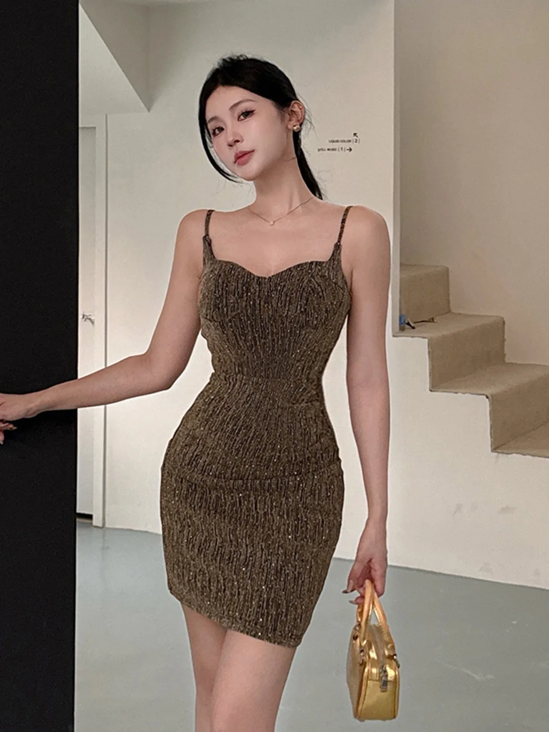 Mini Robe moulante noire Vintage ornée de strass, col licou, Sexy, Slim, tenue de Club, Robe de soirée courte, Robe de bal