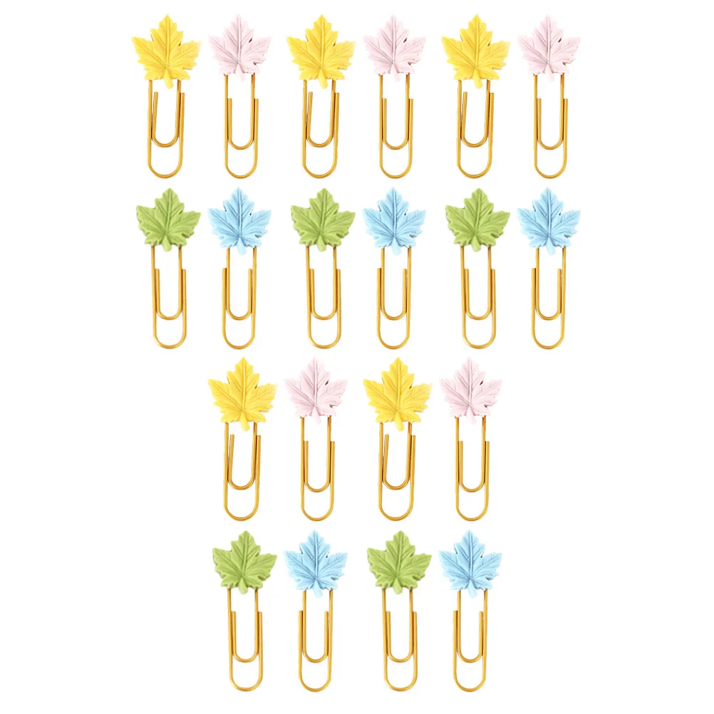 

20 Pcs Maple Leaf Bookmark Holder Paper Clips Bookmarks Cute Planner Accessories Pencil Sunflower