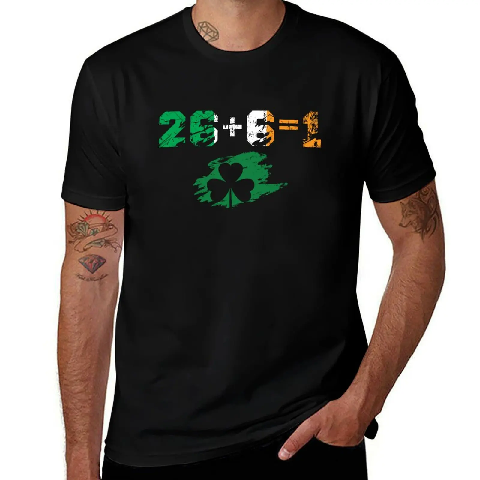 United Ireland 26 + 6 = 1 Shamrock Irish United Ireland T-Shirt Plus Size Simple Casual Top T-Shirt