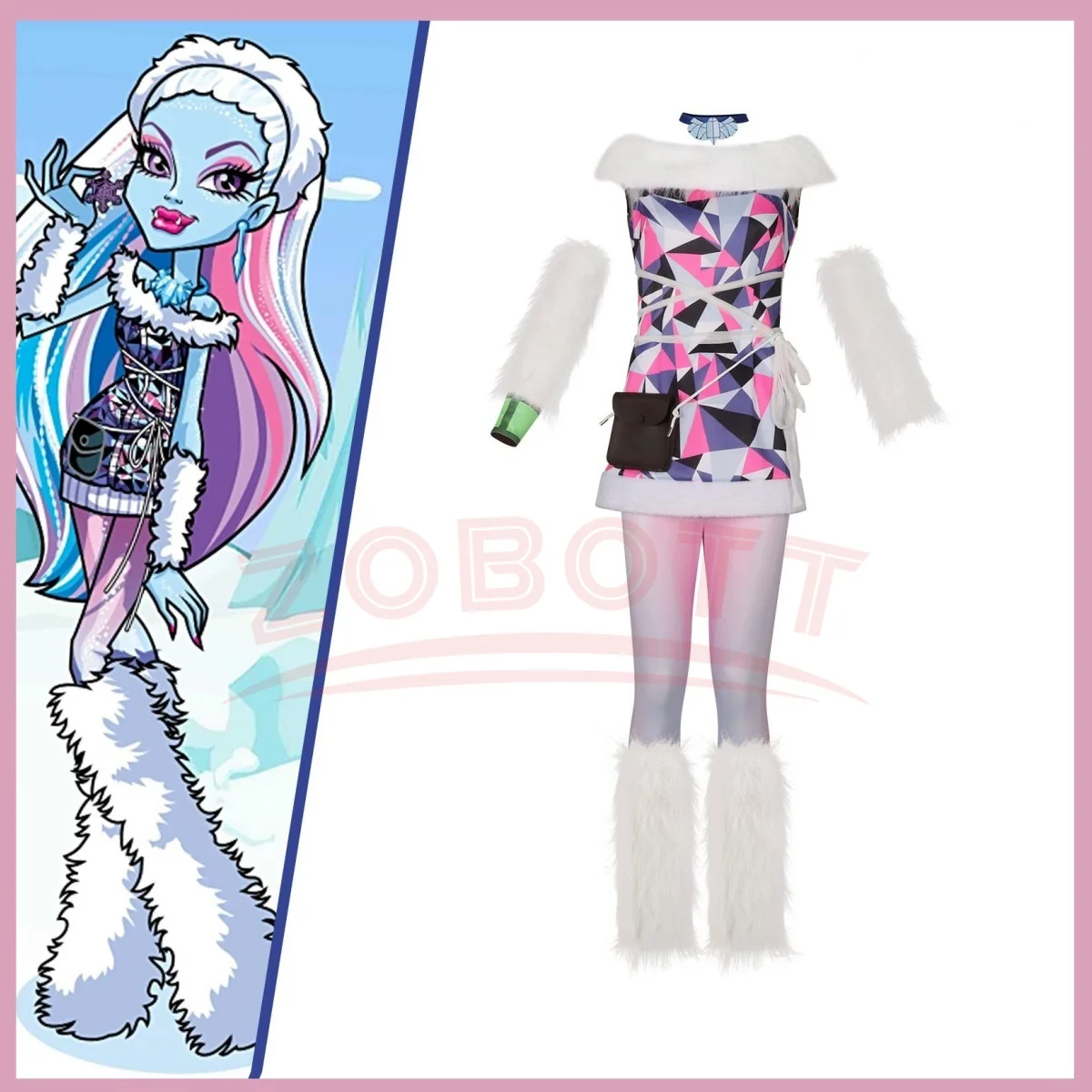 

Костюм для косплея Game Monster Abbey Bominable, платье для старшеклассниц с чехлами на ноги, униформа, комплект карнавальной вечеринки на Хэллоуин