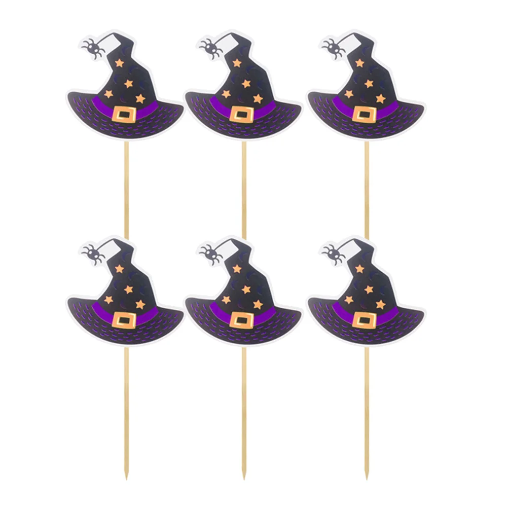 

12 Pcs Top Hat Decor Cake Decorations Halloween Pumpkin Cupcake Toppers Baby Shower Dessert Table Decorative Supplies