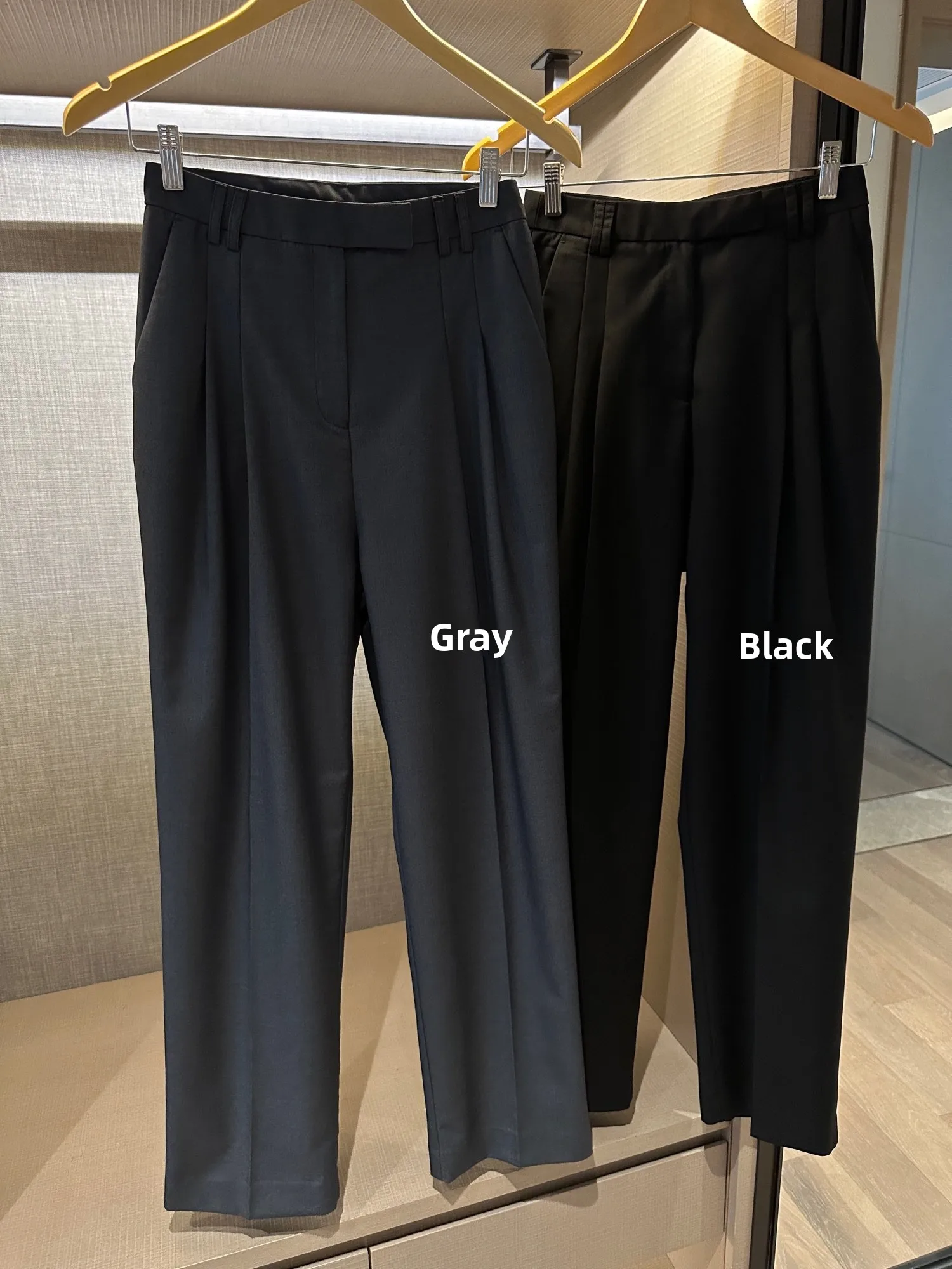 

Брюки-палаццо с высокой талией и плиссировкой в минималистичном стиле для женщин, из смесовой хлопковой ткани, для офиса, элегантные, стройнящие