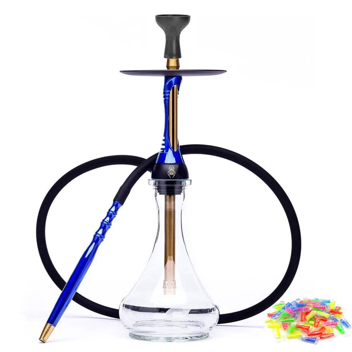 Imagem -05 - Shisha Hookah Conjunto com Silicone Bowl Mangueira Bocal Aço Inoxidável Acessórios Water Pipe Fumar Sheesha Chicha