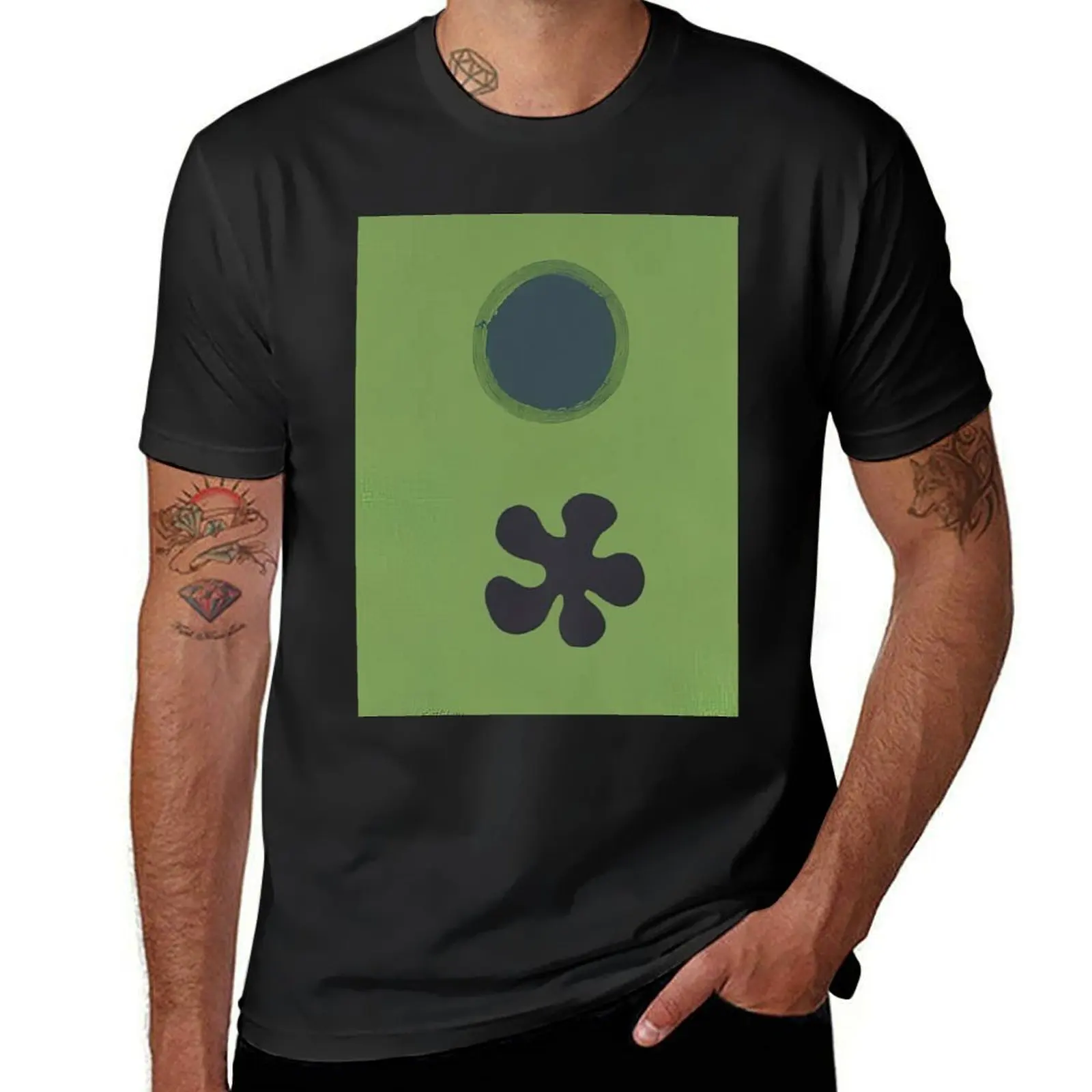 Adolph Gottlieb - Green Ground--Black Form - 1966 T-Shirt tees vintage plain black t shirts men