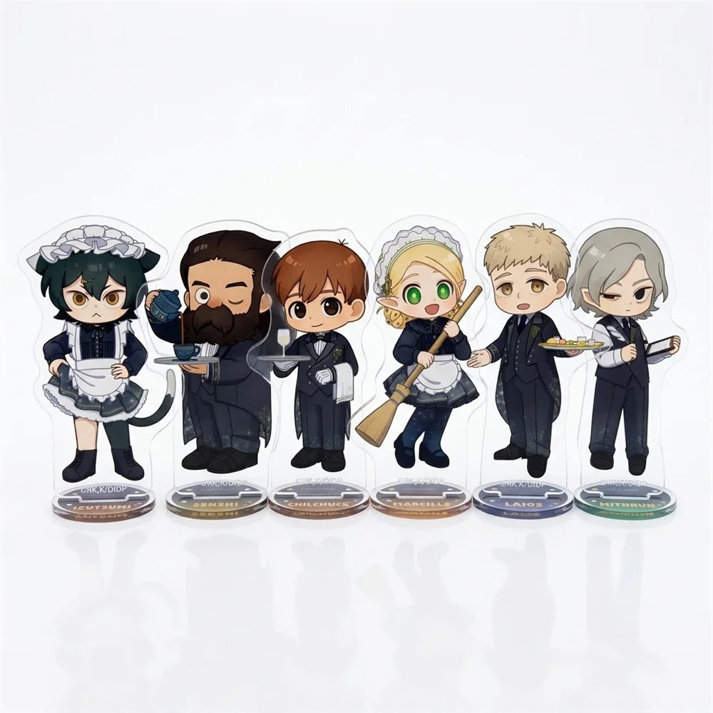 Anime Dungeon Meshi 10CM Acrylic Keychain Stand Model Cosplay Characters Ornament Accessories Christmas Gifts