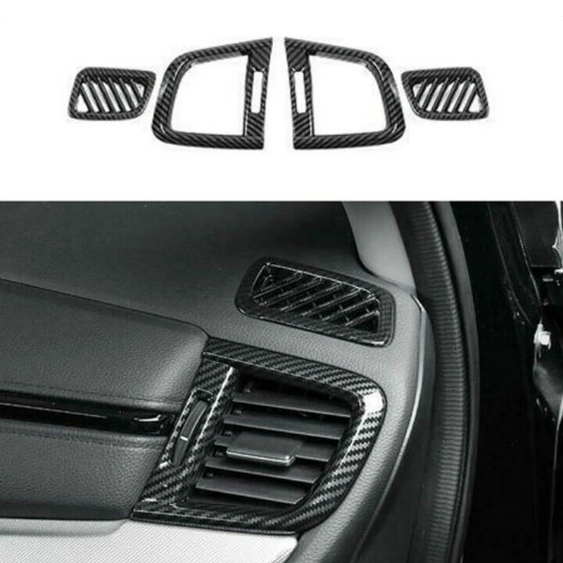 Car Interior Center Console Knob Outlet Air Panel Navigation Decor Cover Kit Fit for Honda CR-V 2017-2022 LHD Carbon Fiber Style