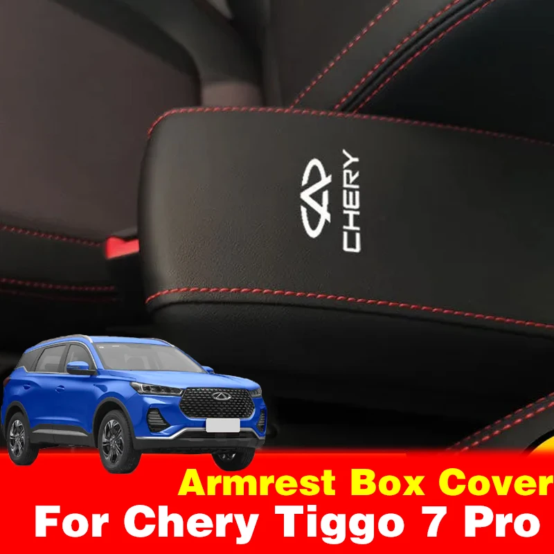 For Chery Tiggo 7 Pro 2023 2022 2021 2020 Car Center Control Armrest Box Microfiber Leather Trim Cover Max Accessories