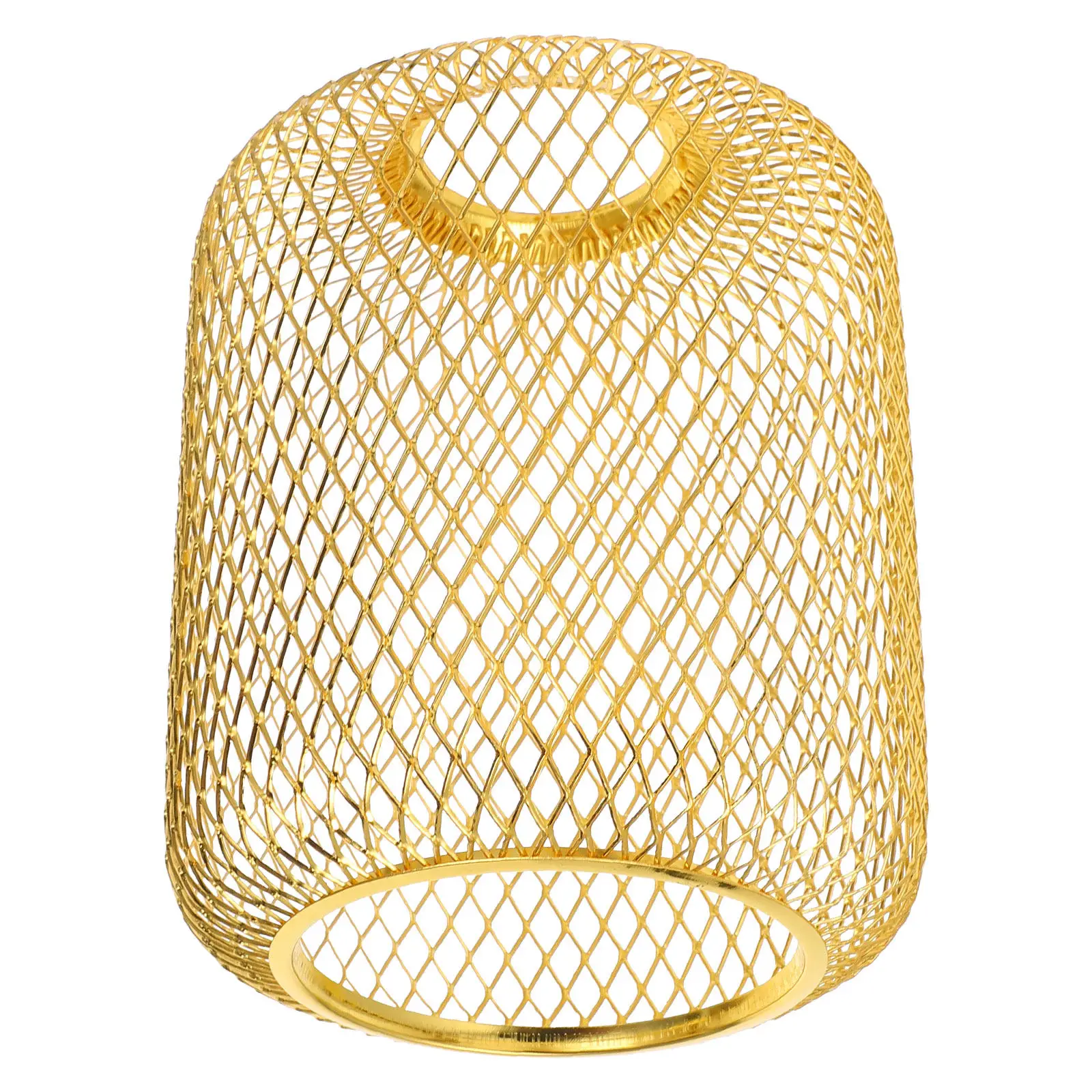 

Металлический абажур из проволоки с ажурным дизайном в форме бочонка, декоративный, для гостиной, столовой, спальни, современный металлический чехол для лампы