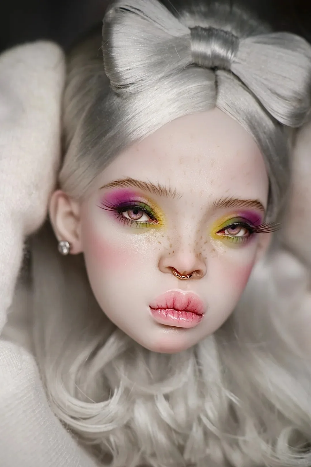 Muñeca BJD de piel negra a escala 1/4, juguete de resina para niña con boca gruesa, Angel Popovy Sisters, solo una cabeza coleccionable