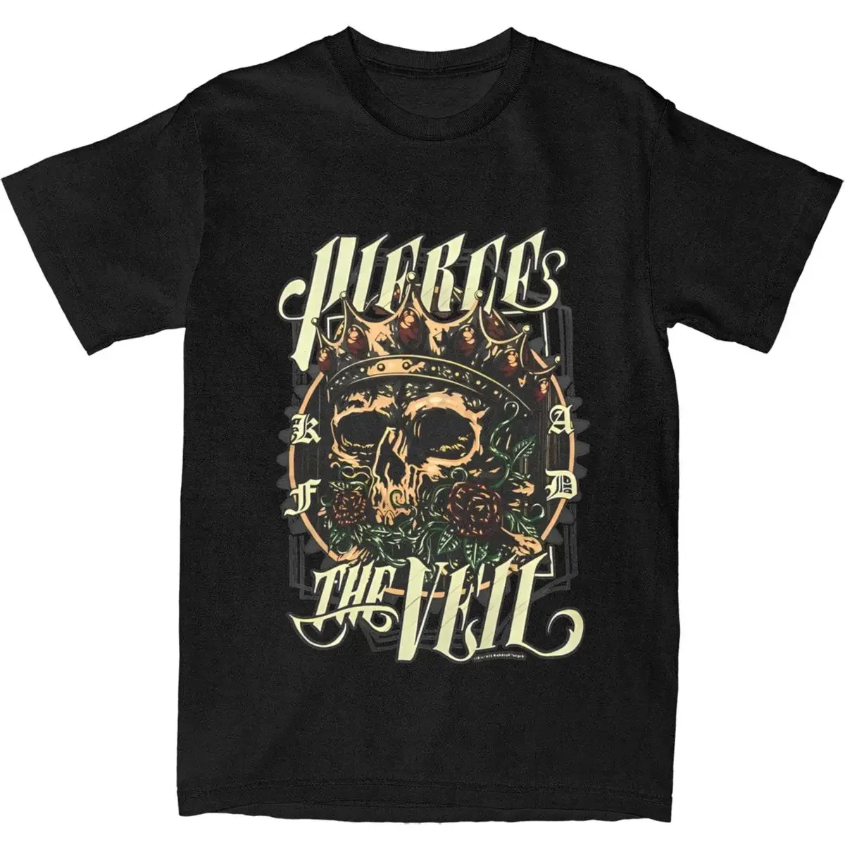 Art Pierce The Veiled Skull T-Shirt Beach Rock Music Y2K Fun T Shirts Cotton Trendy Cool Tee Shirt For Men Short Sleeves Top Tee