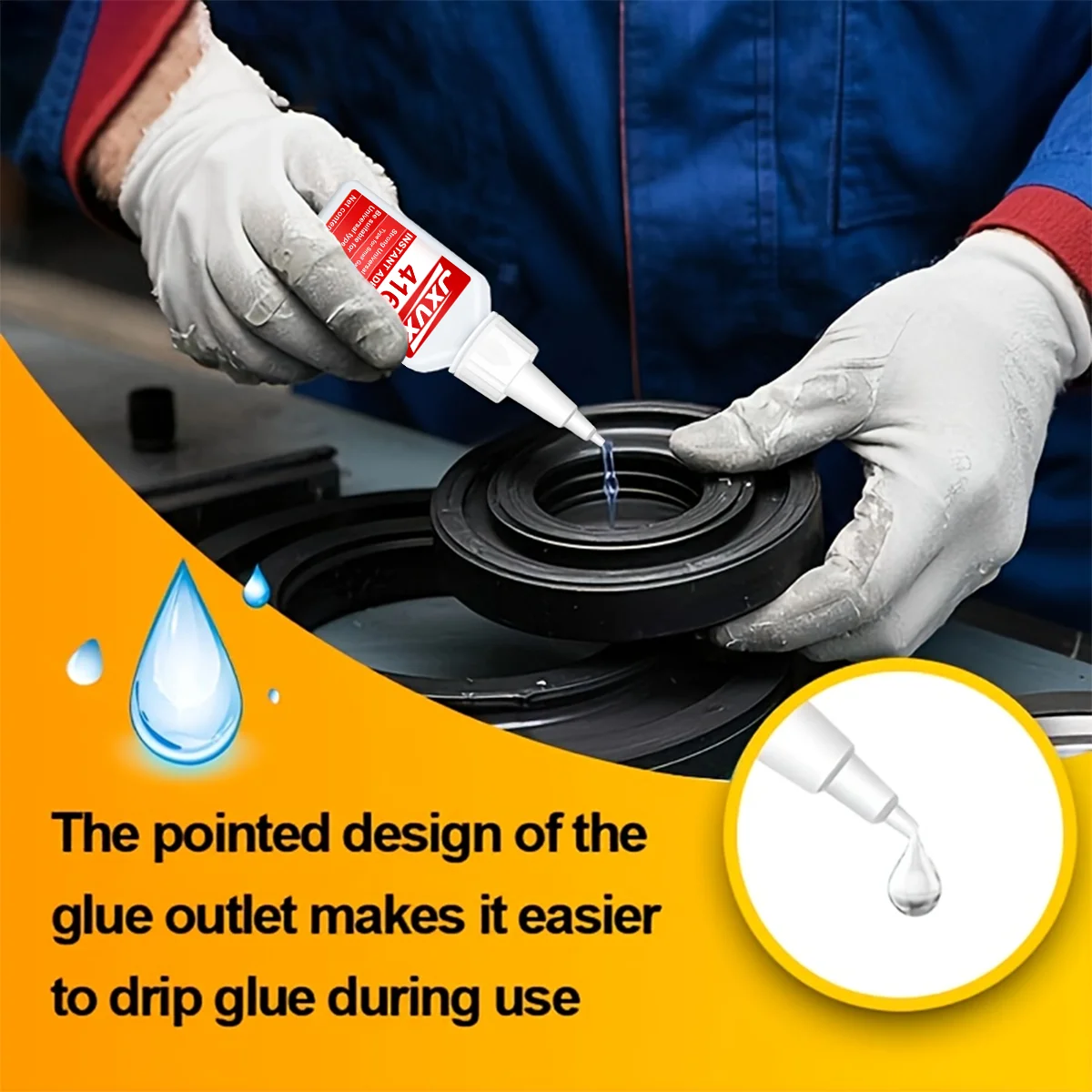 JXVX Accelerated Drying 416 Superkleber, Aktivator-Cyanacrylat-Kleber hinzufügen, starker Sofortkleber für Glas, Metall, Kunststoff, Holz, Keramik, Gummi, schnell trocknend und wasserdicht – 20 ml