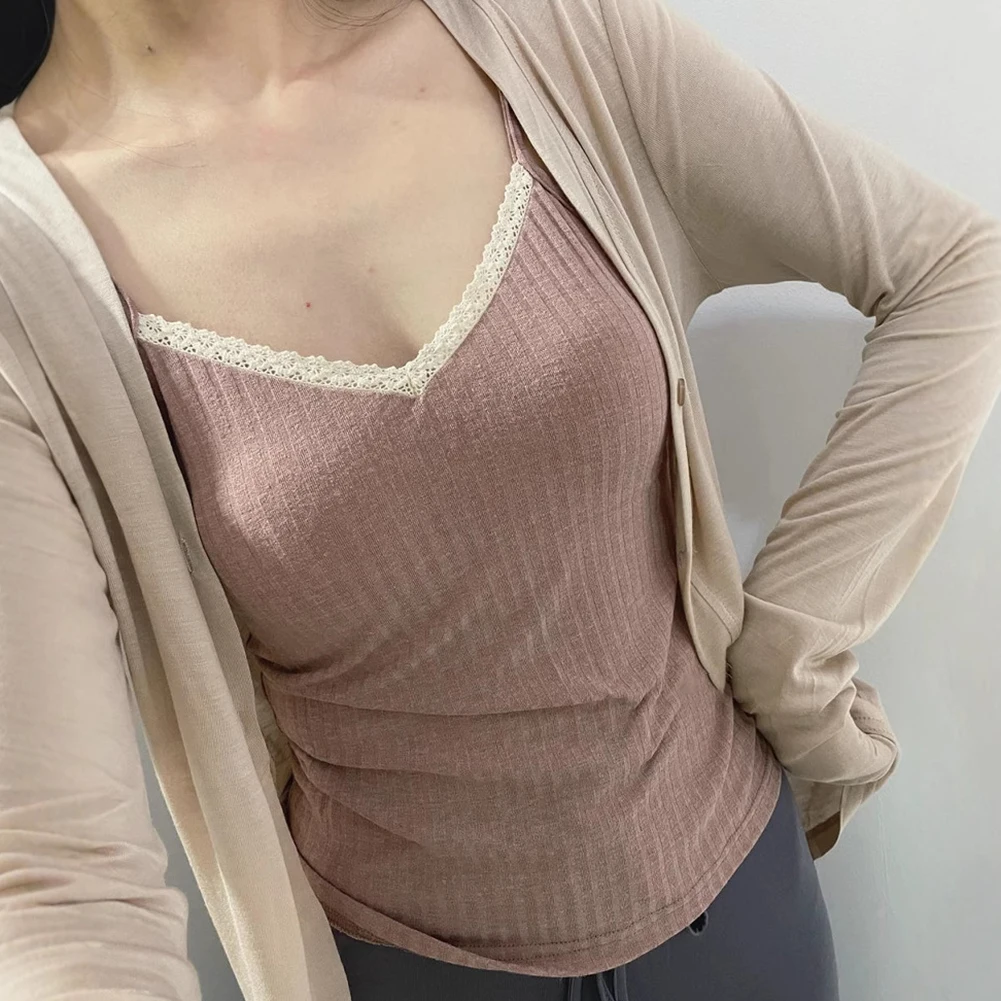 캐주얼 여름 착용 레트로 레이스 탱크 봄 여름 폴리에스테르 원단 레귤러 길이 약간의 스트레치 편안한 핏