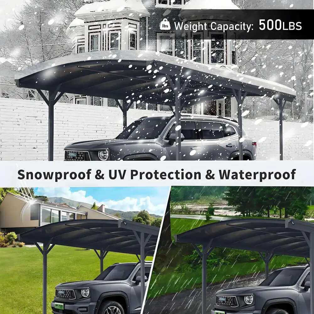 Any Size Custom Polycarbonate Carport Aluminum Awning Patio Cover Heavy Duty Canopy Outdoor Shelter Waterproof Rain Sun Shade