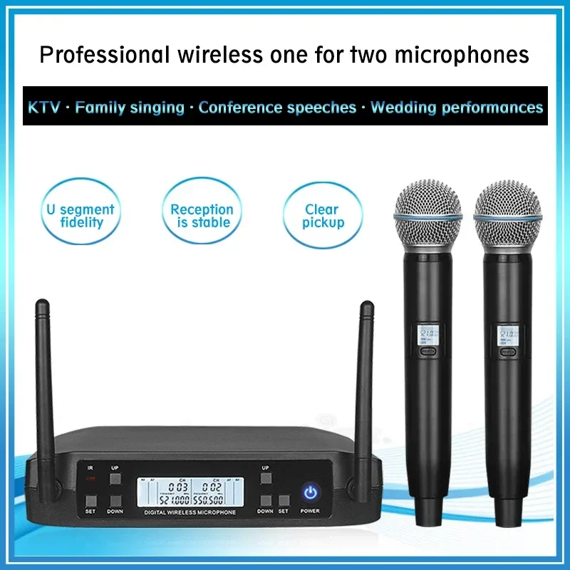 Wireless Microphone for GLXD4 Professional System UHF Mic Automatic Frequency 60m Party Stage Church Dual Handheld Micro Phones