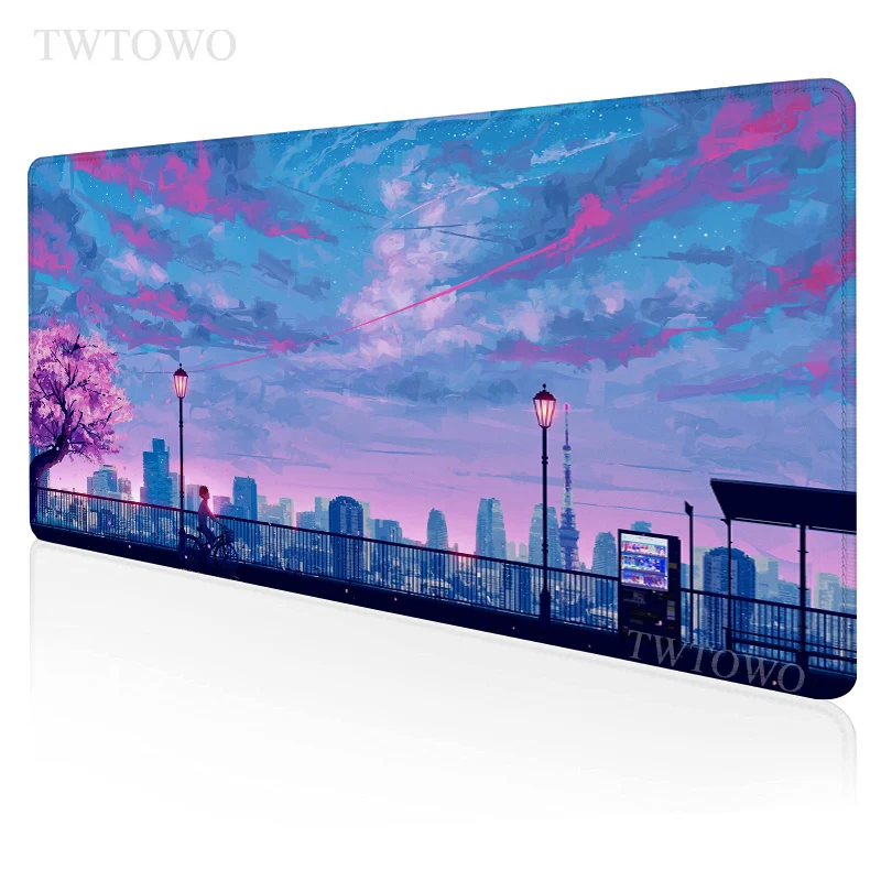 Purple Anime Mouse Pad Gamer XL Computer Custom HD Mousepad XXL Desk Mats Mouse Mat Natural Rubber Anti Slip Office Mouse Mat