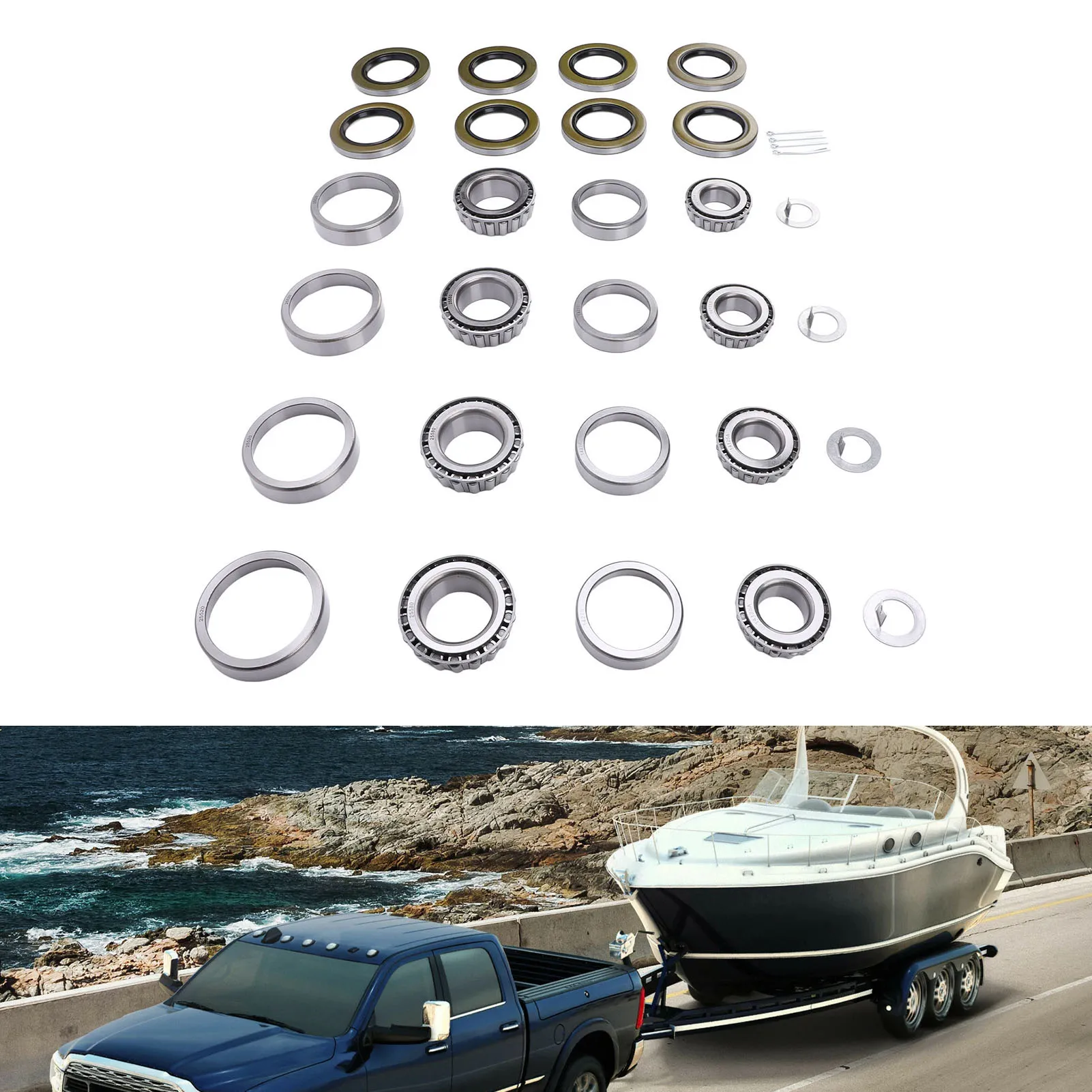 

Комплекты подшипников оси прицепа 25580 14125A — 4 комплекта для тандемных осей от 5200 до 7000 фунтов, прочный комплект для замены подшипников