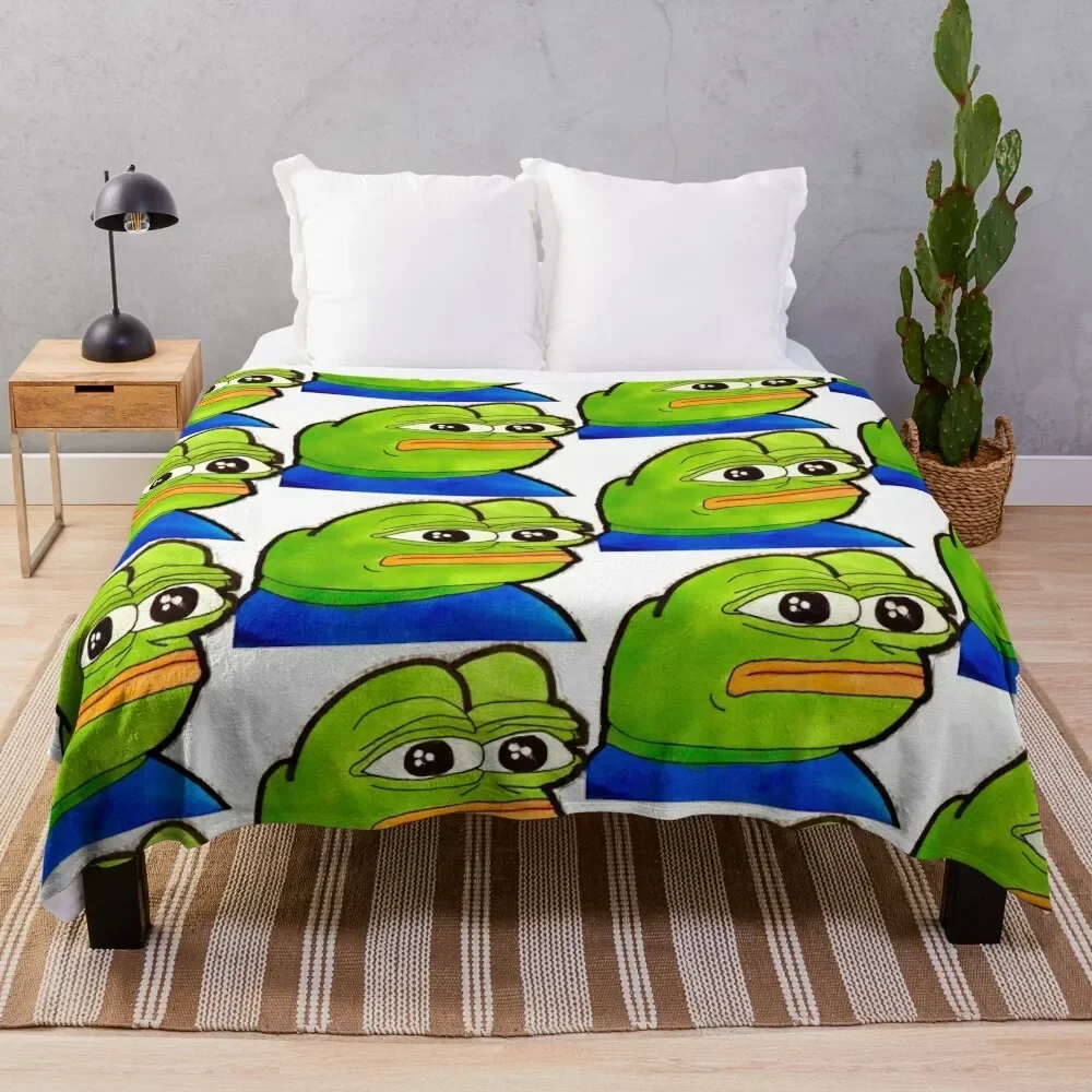 

Pepe the Frog Throw Blanket Summer Beddings Flannel Hairy Blankets