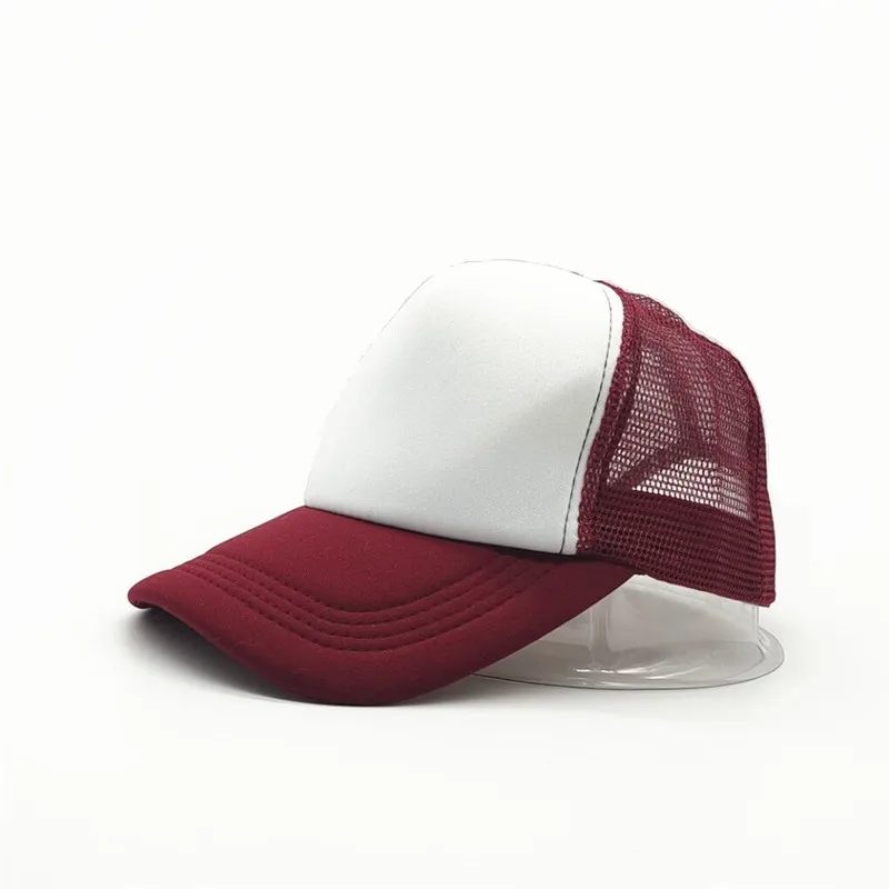 1-teilige Sommer-Trucker-Mütze mit individuellem Logo für Männer und Frauen, Netz-Polyester-Baseballkappe, bedrucktes Netz, Papa-Hüte, verstellbares Sonnenhut-Visier – Detail 24