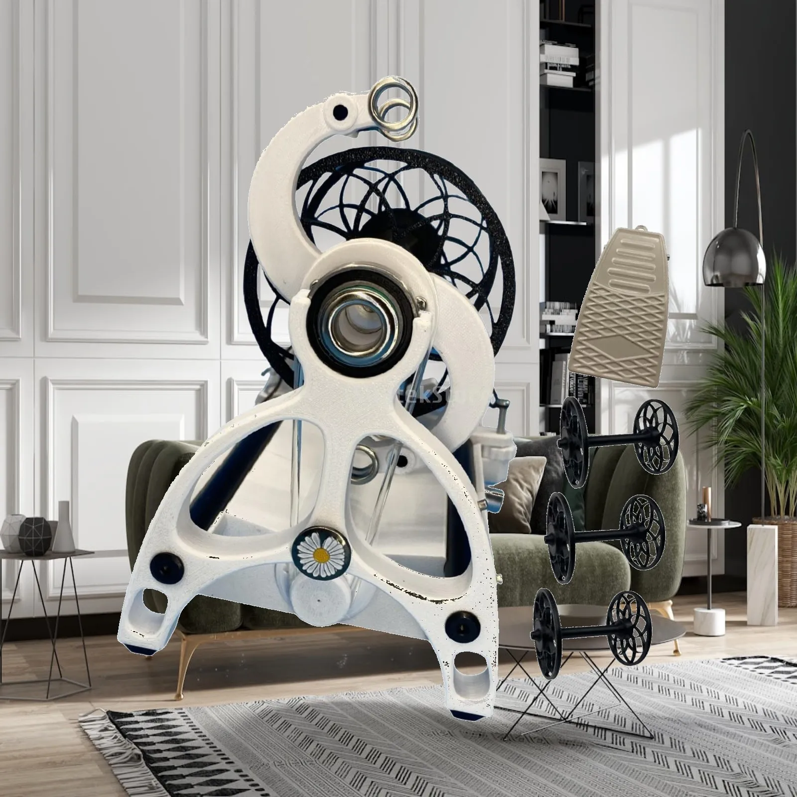 Electric Spinning Wheel Adjustable Speed Yarn Winder Professional Fiber Twisting Machine for Home DIY Wool Making