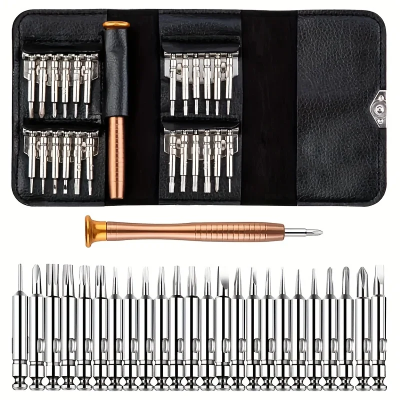 25-in-1 Präzisions-Schraubendreher-Set für die Reparatur von Elektronikgeräten – tragbares und multifunktionales Werkzeug für Telefone, Tablets, PCs und Uhren