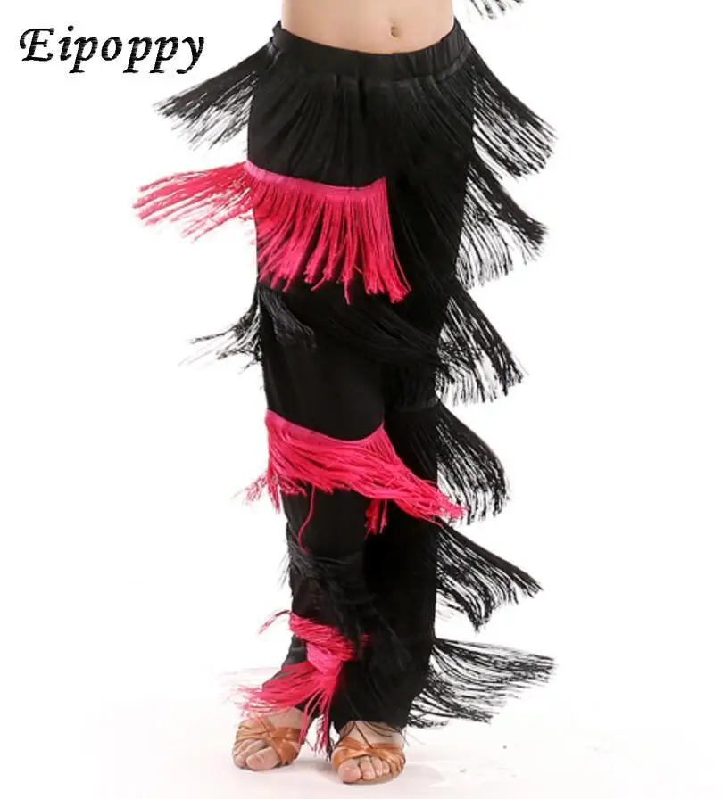 Pantalon de danse latine à franges pour filles, salsa, salle de Rh, salle de Rhadulte, robe en ylène, samba, nouveauté, 303