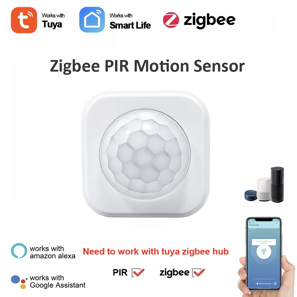 ONENUO Zigbee Human PIR Motion Sensor Detector Security Smart Life Tuya Zigbee Movement PIR Detector Needs Zigbee Gateway/Hub