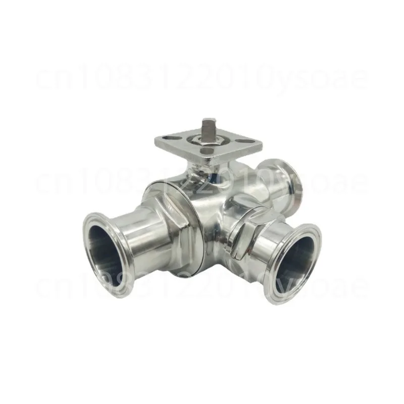 19mm 25mm 51mm Sanitary Three-way Ball Valve Stainless Steel Food Grade Manual Tri Clamp Quick Release Directional Ball Valve
