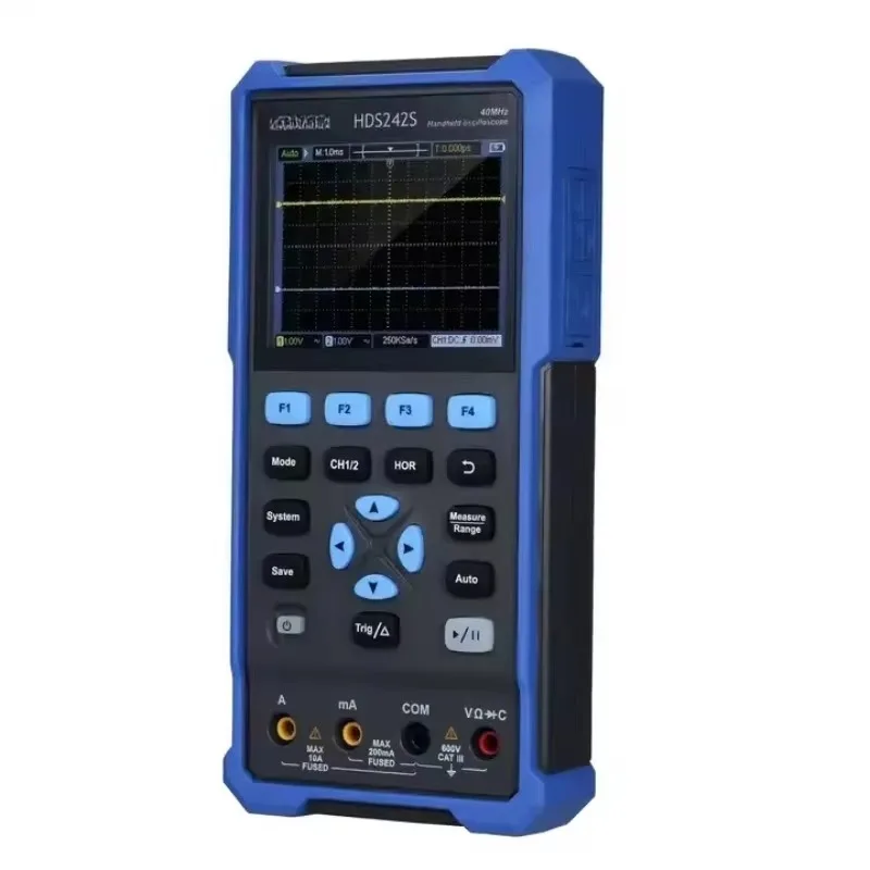 Portable OWON HDS242S Handheld Digital Oscilloscope 2 Channel 40MHz 250ms/s Sampling Rate Digital Multimeter Waveform Generator