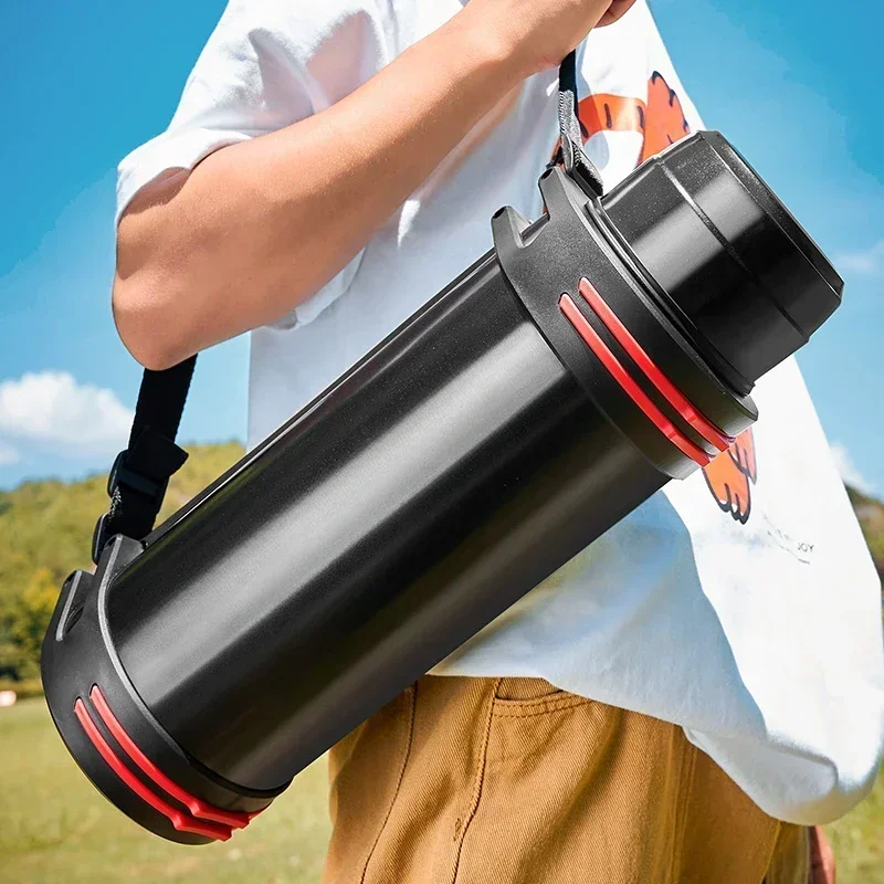 1.2/1.6/2L Large Thermos Flask, Stainless Steel Insulated Bottle for Travel with BPA Free Cup Oversized Vacuum Thermoses