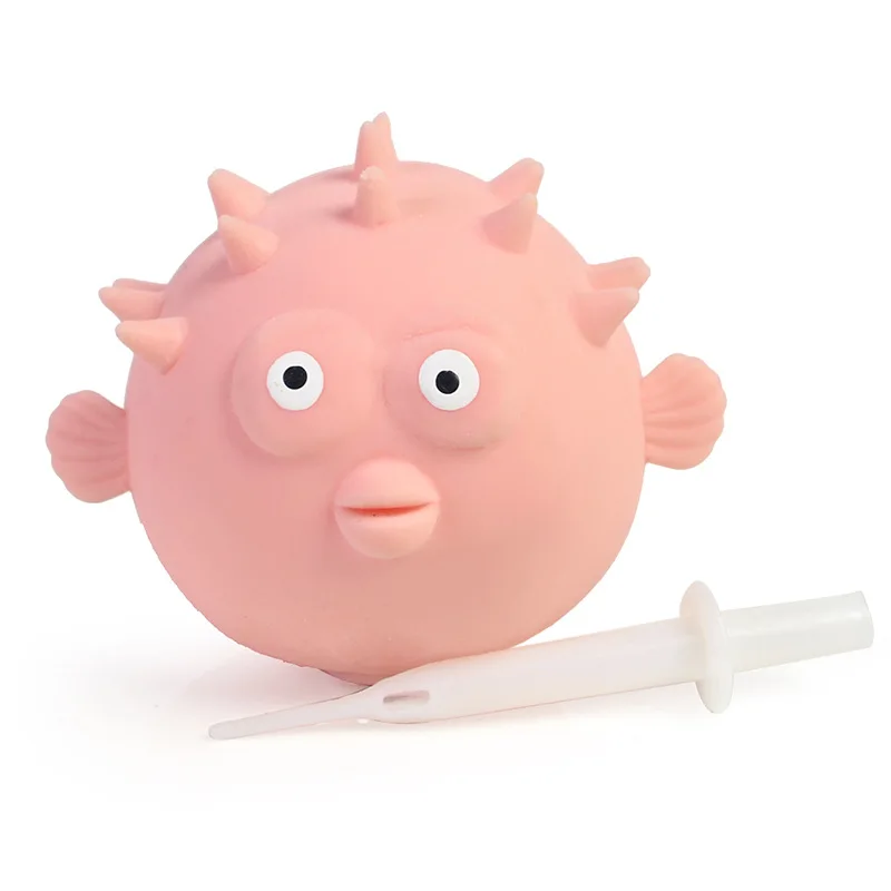 Novelty TPR Soft Rubber Inflatable Marine Animal Sensory Ball Creative Funny Inflatable Animal Decompression Squeeze Ball Toy
