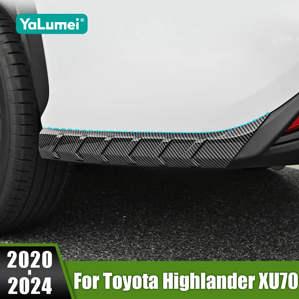 

For Toyota Highlander XU70 Kluger 2020 2021 2022 2023 2024 Hybrid ABS Car Rear Bumper Side Cover Molding Sticker Decoration Part