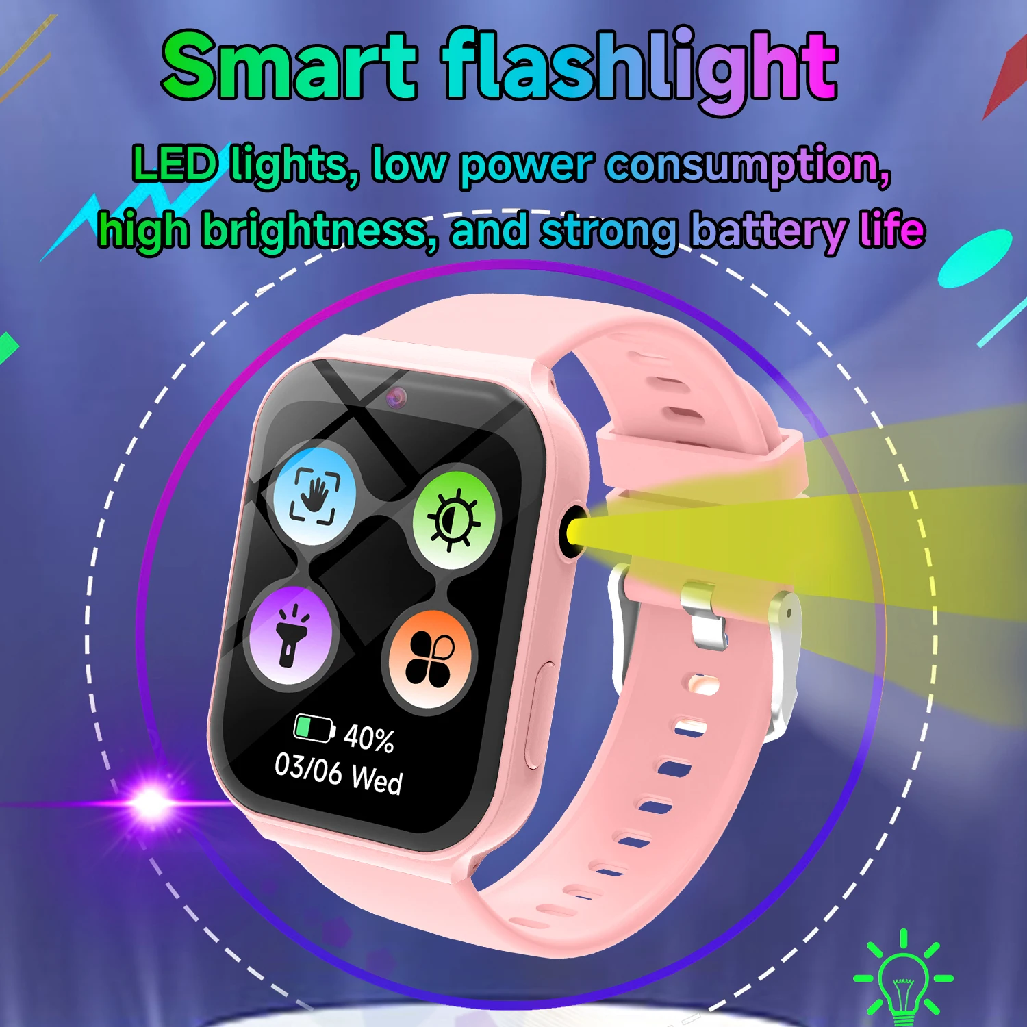 2025 New Smartwatch For Kids HD Camera Flashlight Study Partners Multi Games Calculator Children's Day Birthday Gift Boys Girls