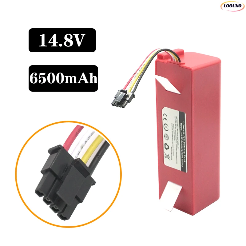 Original 2S4P 14.8V 6500mAh Robotic Vacuum Cleaner Replacement Battery For Xiaomi 1S 2S Roborock S55 S60 S65 S50 S5 MAX S6 Parts