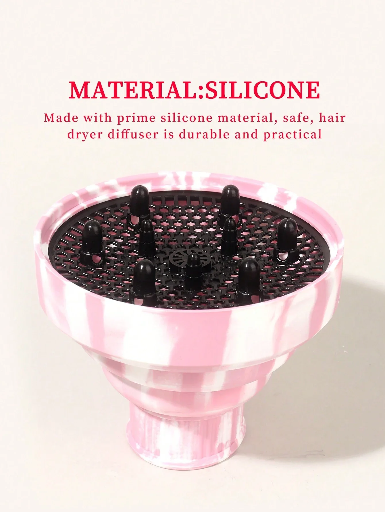 

Silicone Hair Dryer Hood Diffuser Attachment For Blow Drying, Curl Styling, Hair Drying &Massage, Fits 1.38 Inch To 1.968