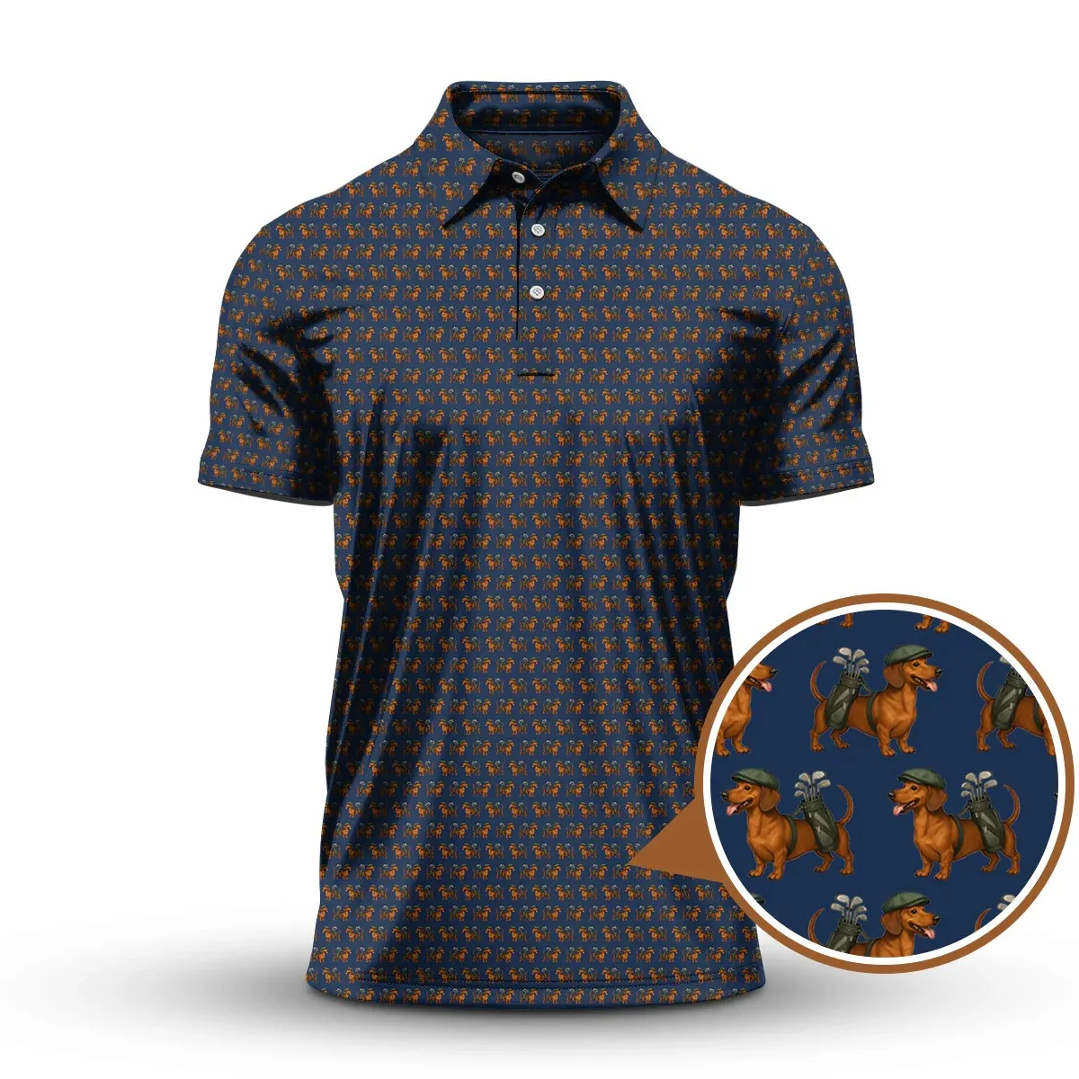

Men's funny Animal dog pattern printed golf jersey fashiona hip-hop personalized short sleeved Breathable Short sleeve Polo top