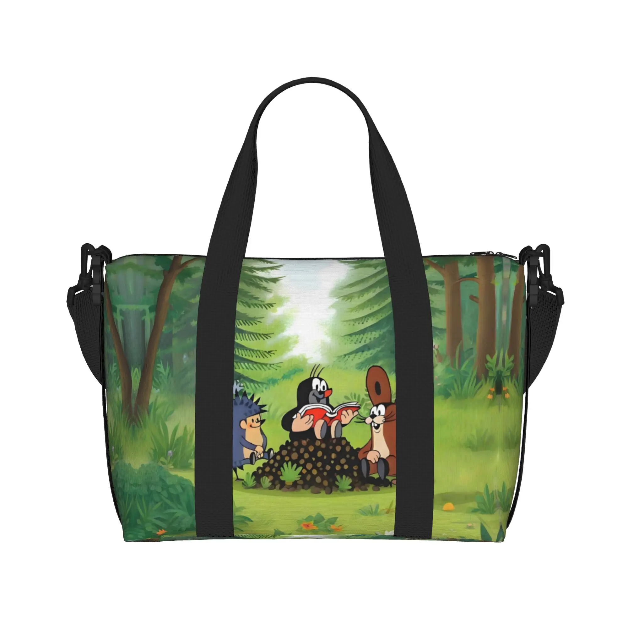 Custom Czech T-The L-Little M-Mole Cartoon Anima  Tote Bag Women Large Capacity Krtek  Krtecek  Gym Beach Shoulder Travel Bag