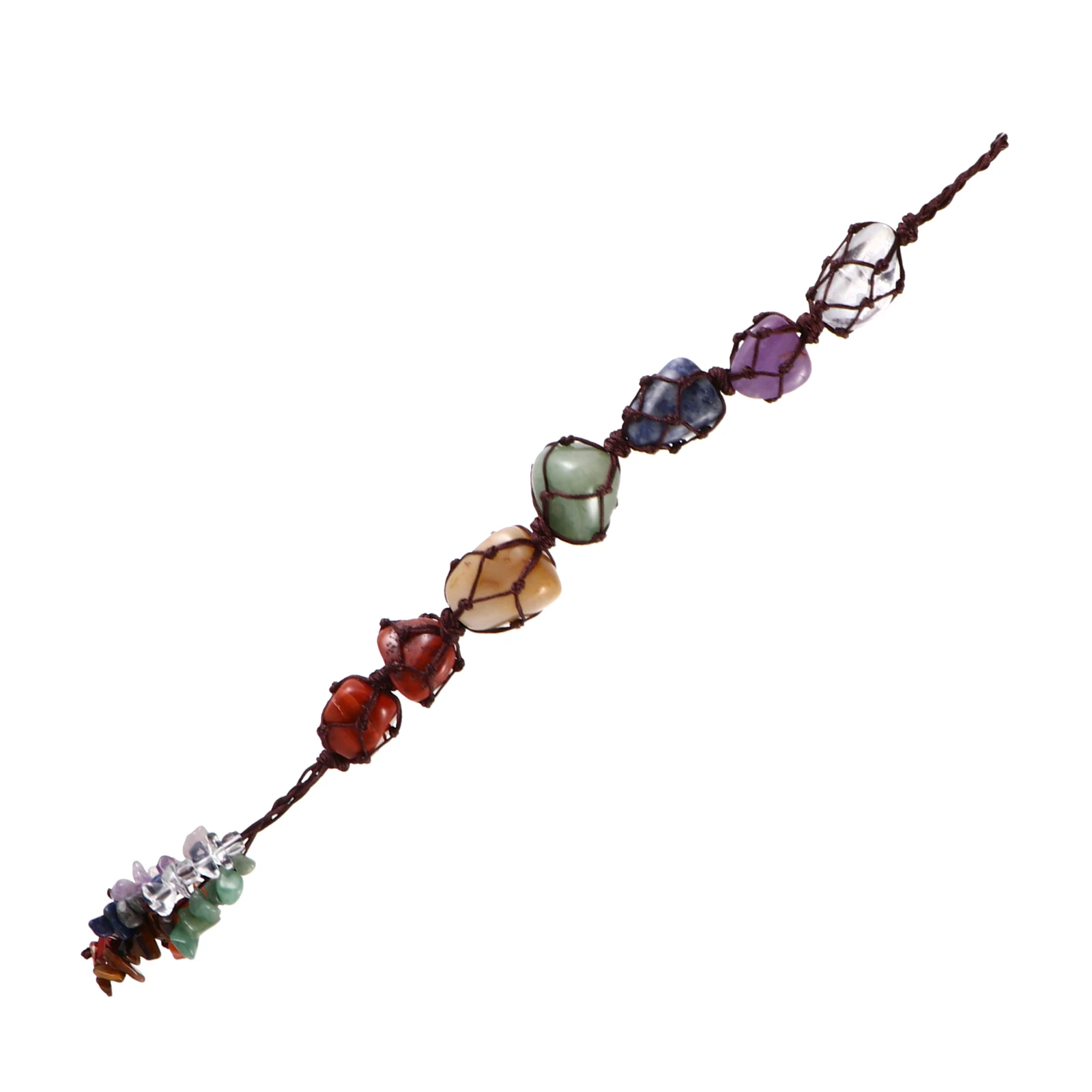 

Seven Chakras Crystal Pendant Natural Stone Hanging nament for Car Wealth Charm Meditation Accessories Portable Long Lasting