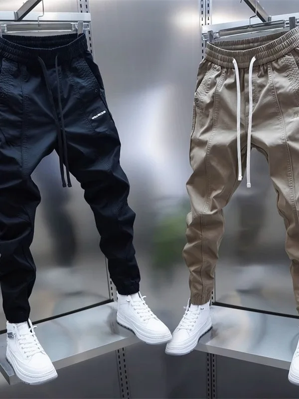 

Высококачественные мужские летние тонкие повседневные брюки-карго, длинные брюки, молодежная модная рабочая одежда, удобные дышащие спортивные штаны свободного покроя