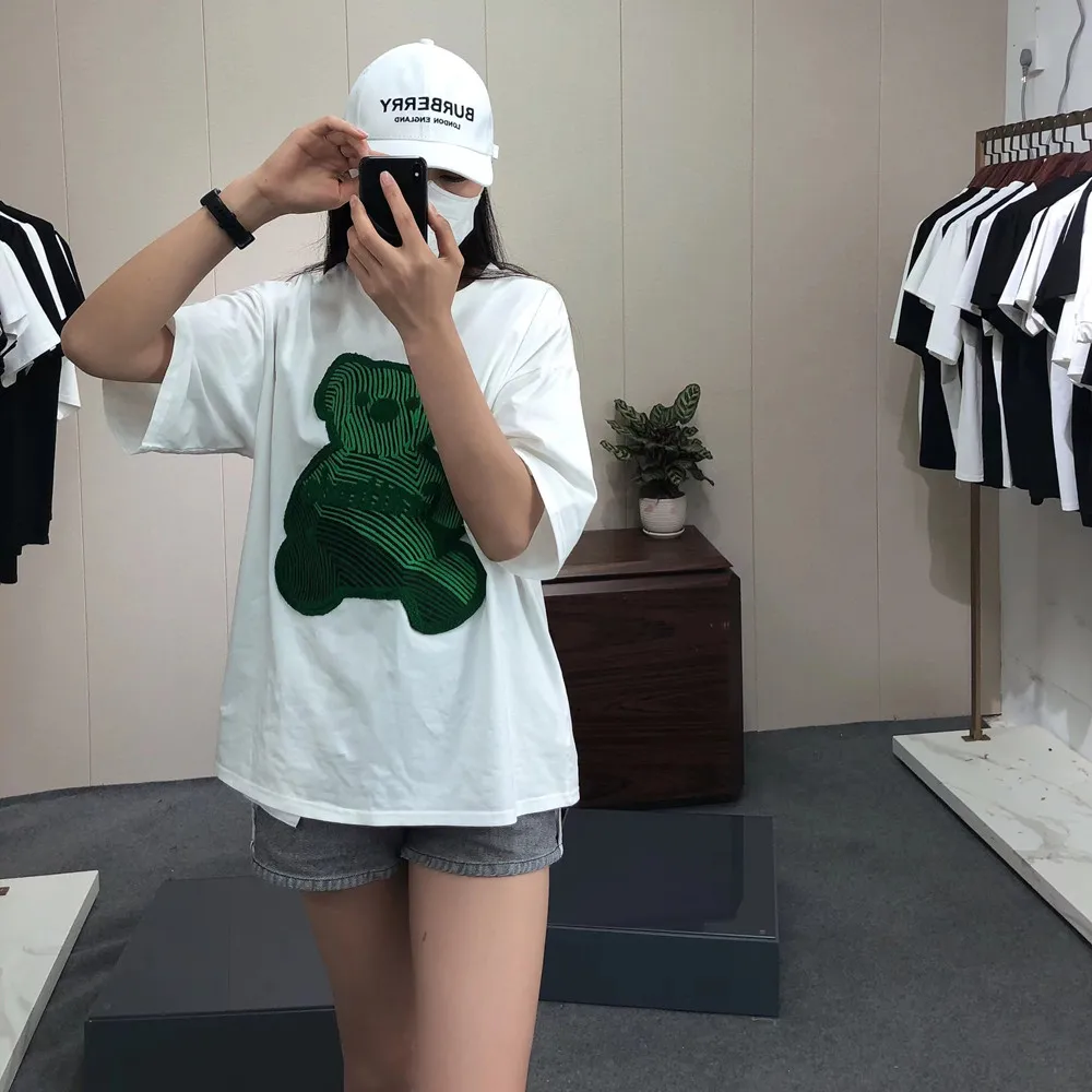 Women's Summer New All-match Classic Cartoon Bear Patch Top T-Shirt
